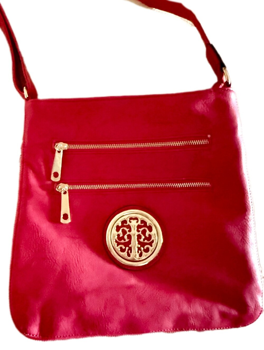 × Dasein Plum Crossbody Shoulder Bag with Gold Accent